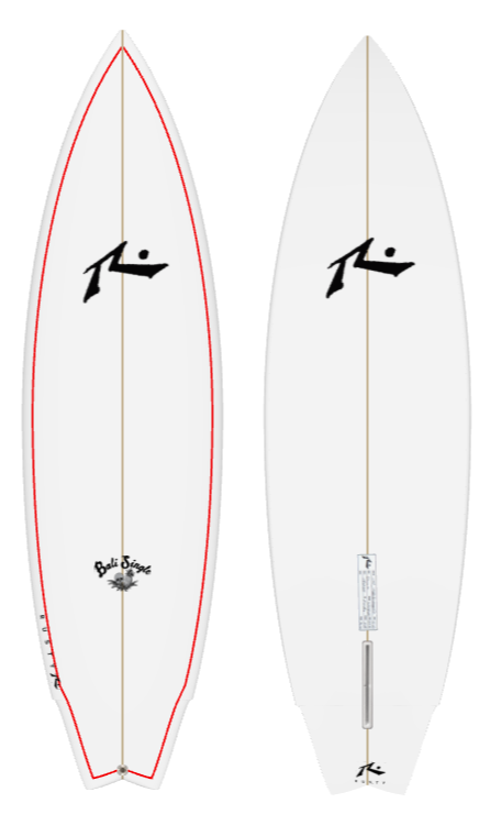 Bali Single 6&#39;0&quot; x 19.5 X 2.45 - 31.40L, Wing Swallow, 1x   Fin Box, PU - ID:926330