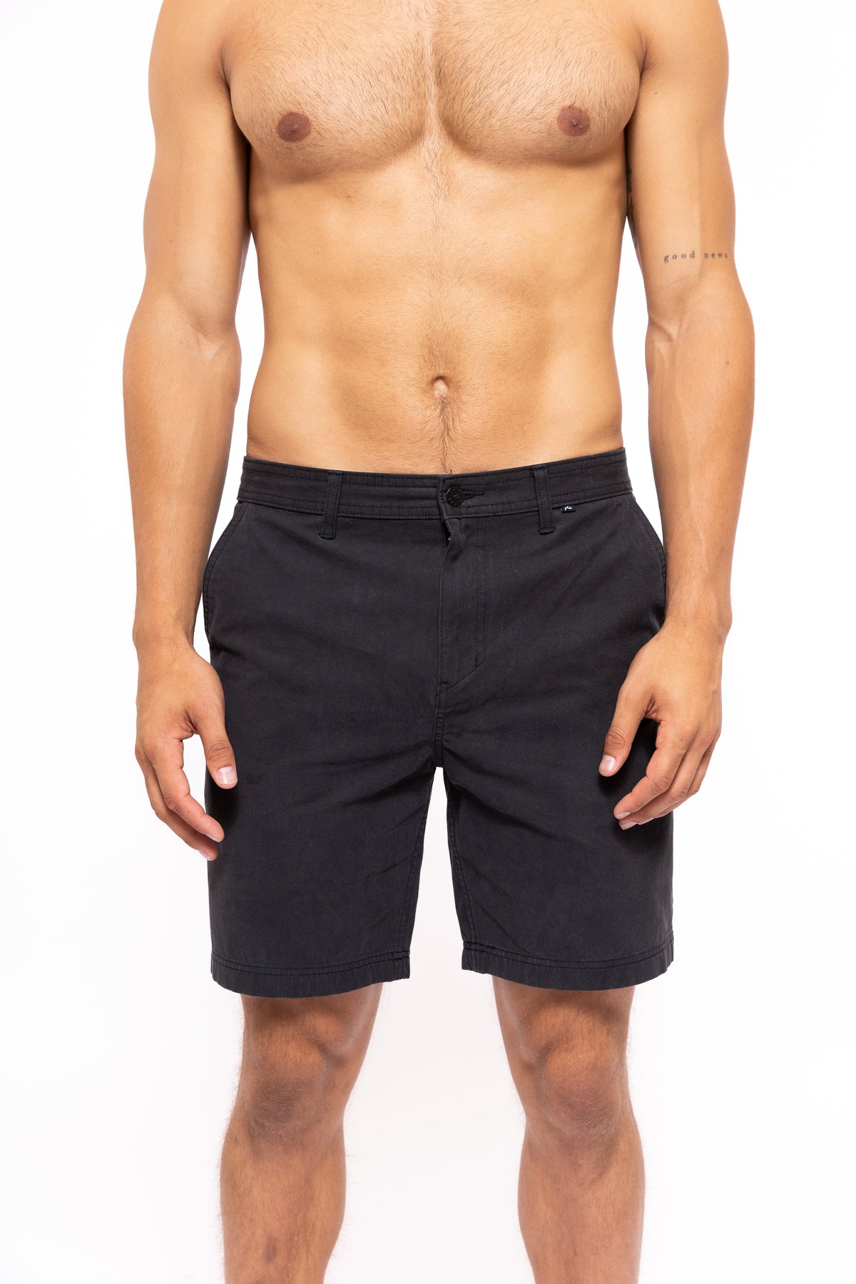 MENS HUNTER 19&quot; HYBRID BOARDSHORT BLACK BLACK