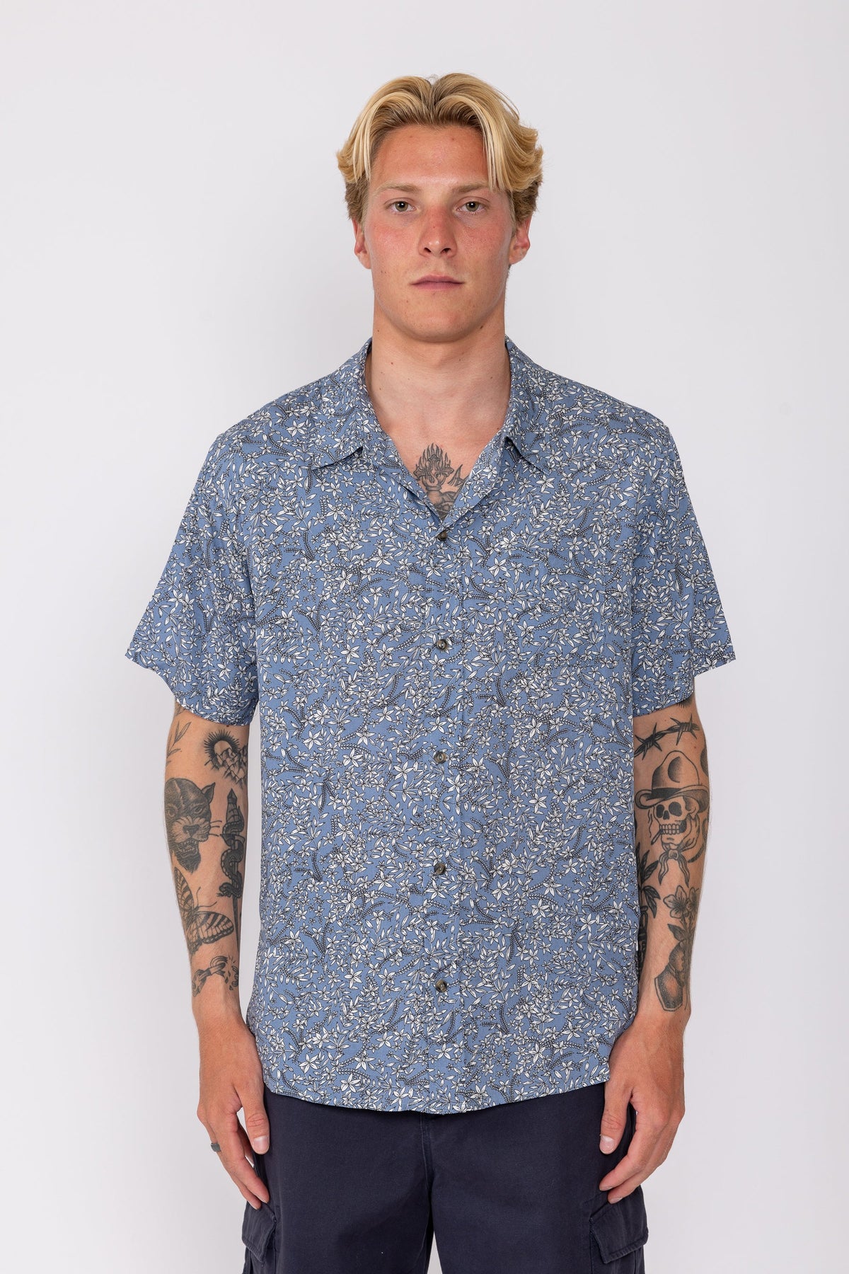 Rusty USA Aliso Ss Shirt ASH BLUE