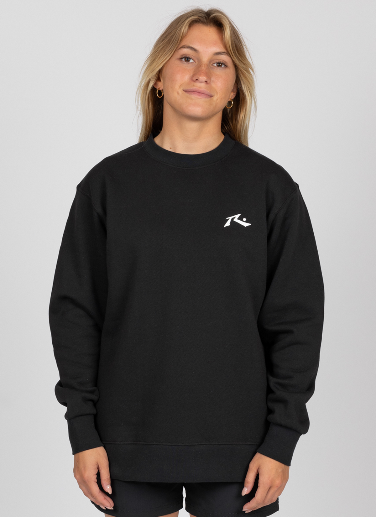 Rusty USA Baseline Boyfriend Fleece Crew Black