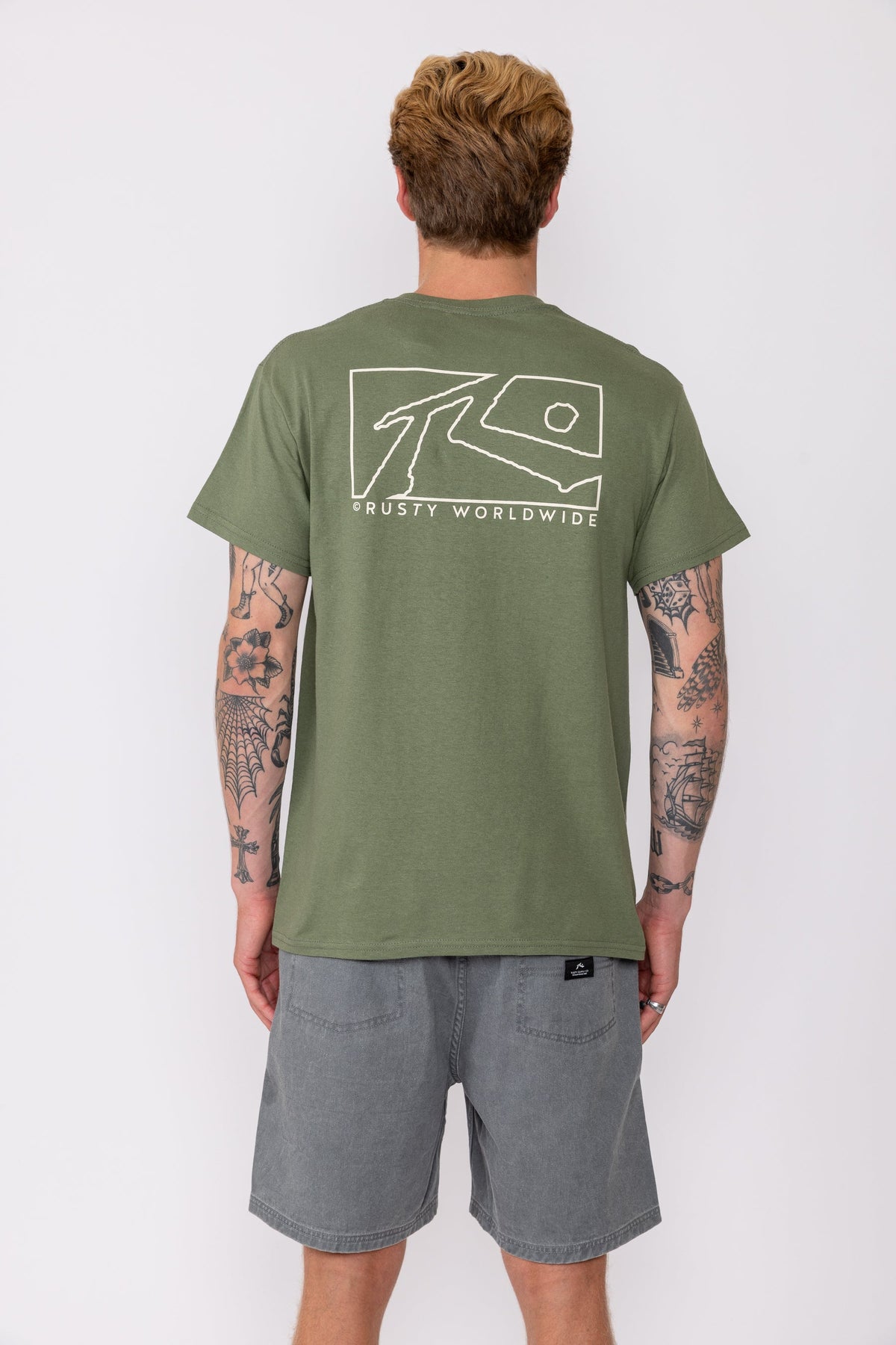 Rusty USA Boxed Out Ss Tee OLIVE