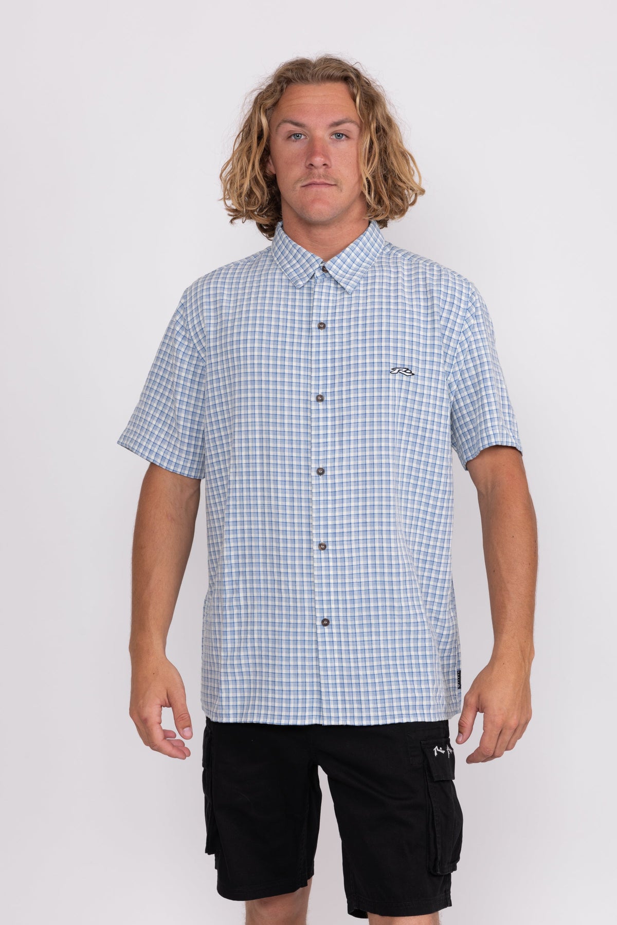 Rusty USA Datsun Check Shirt ASH BLUE