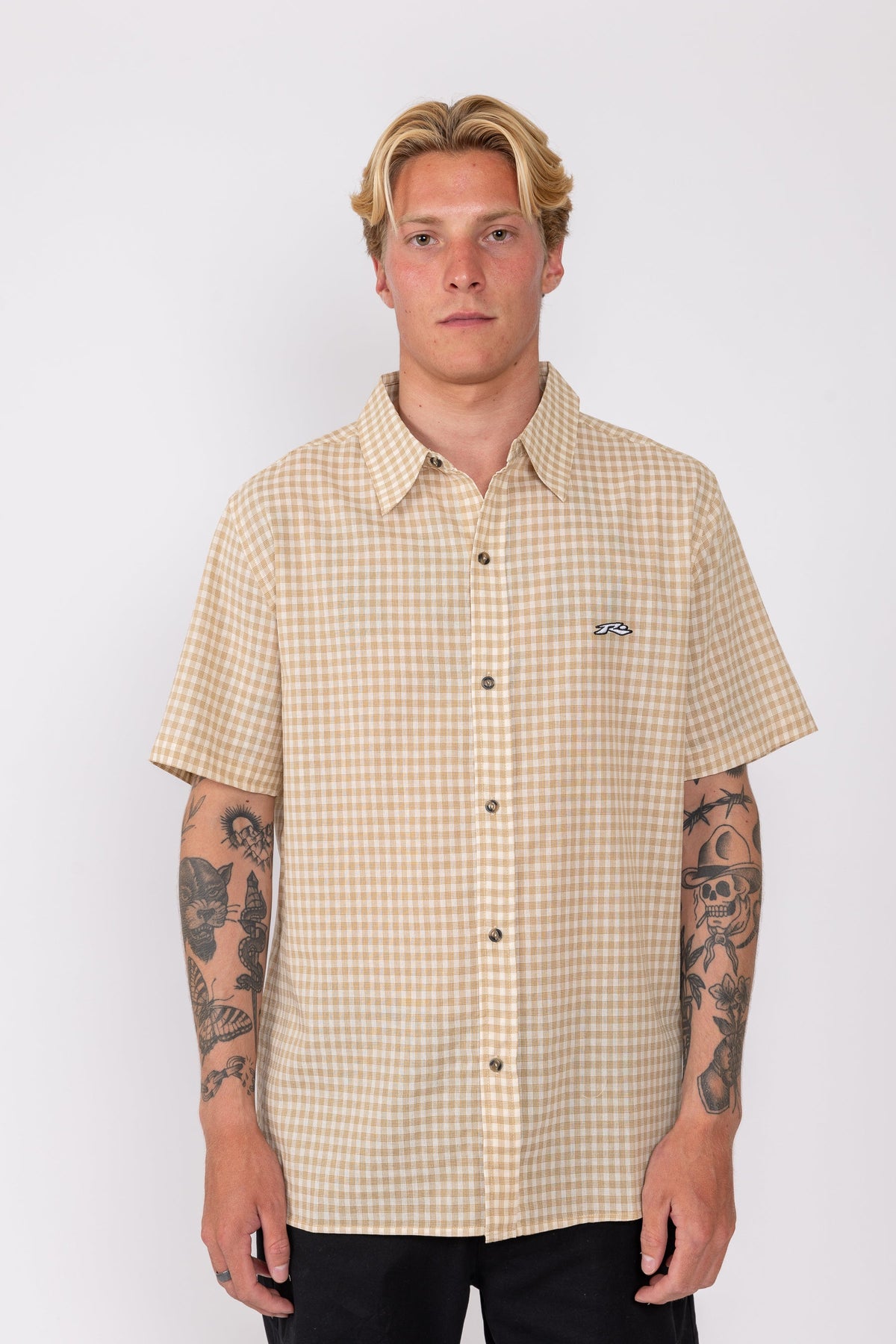 Rusty USA Datsun Check Shirt TAUPE