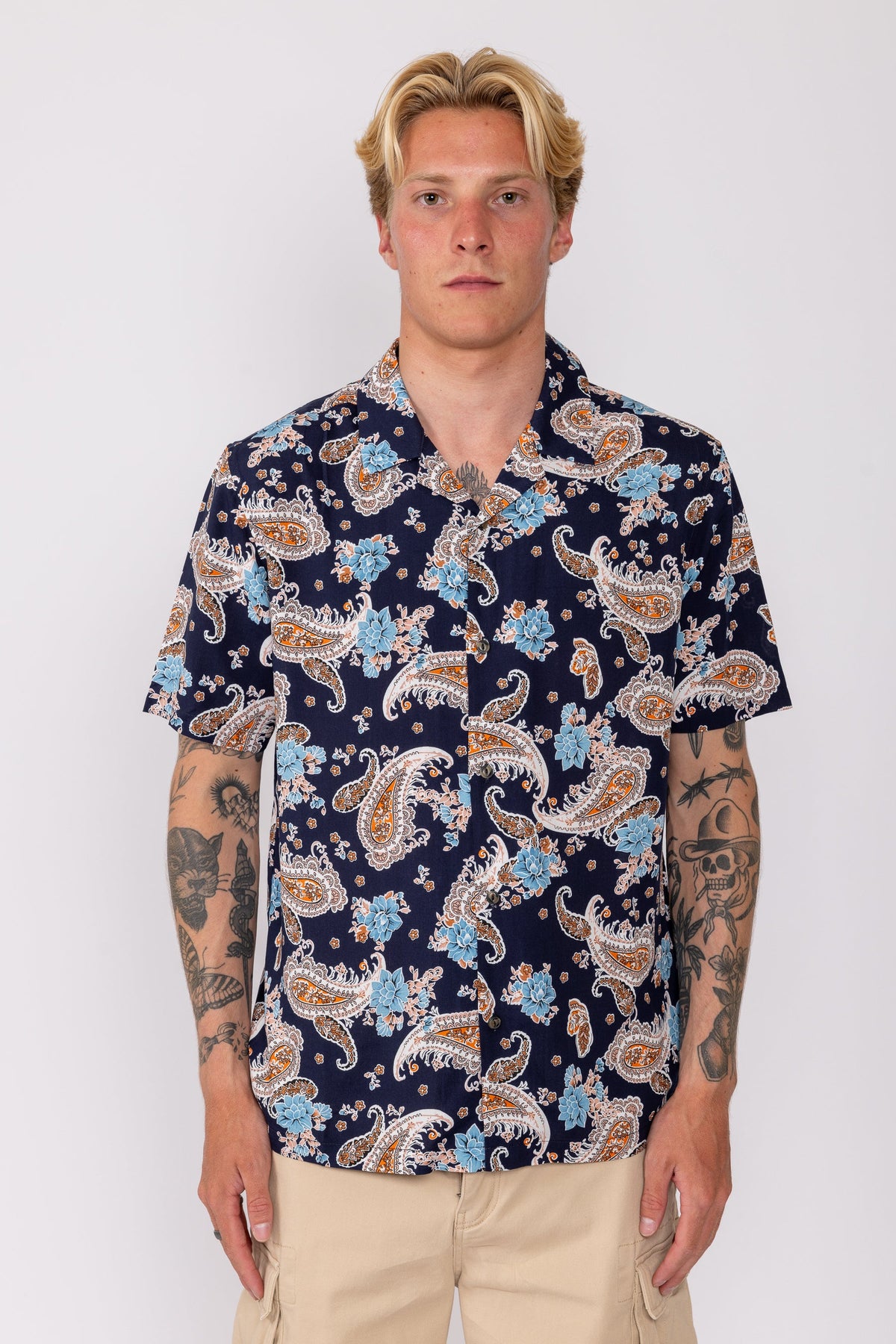 Rusty USA Montery Ss Shirt NAVY