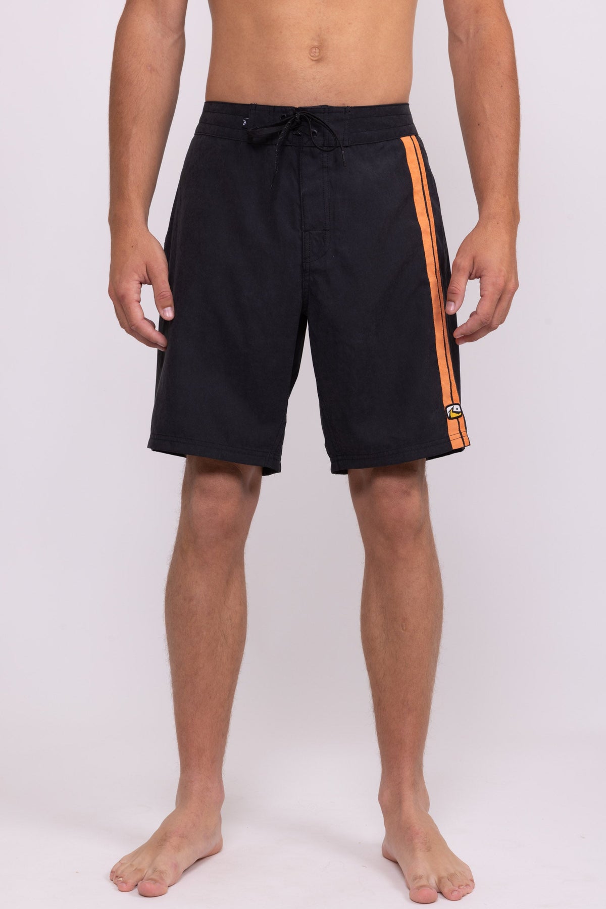 Rusty USA Montey Stripe Fitted Boardshort BLACK