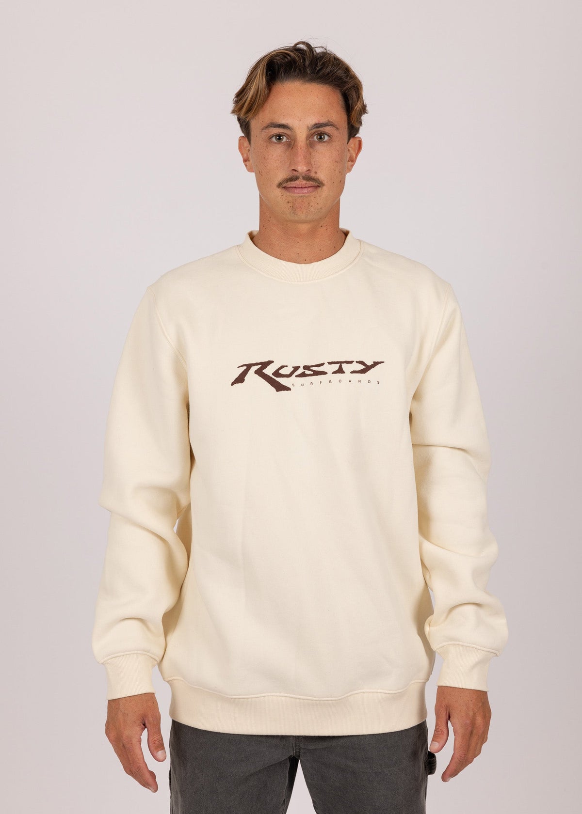 Rusty USA Ninety Mile Crewneck Fleece ECRU