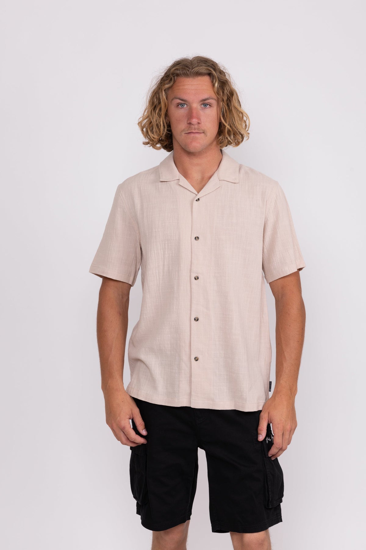 Rusty USA North Laguna Short Sleeve Shirt TAUPE