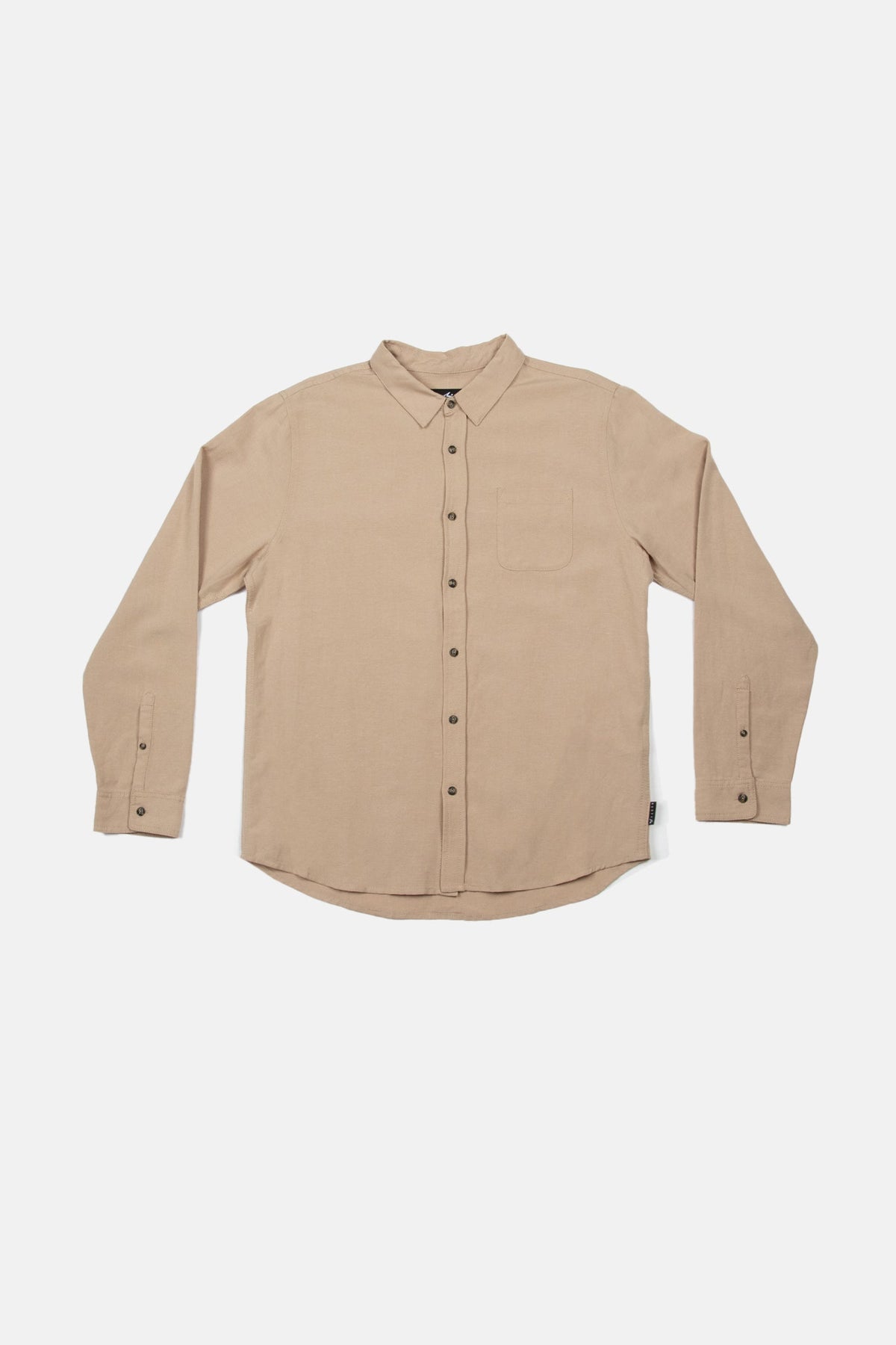 Rusty USA Overtone Long Sleeve Linen Shirt KHAKI MARLE