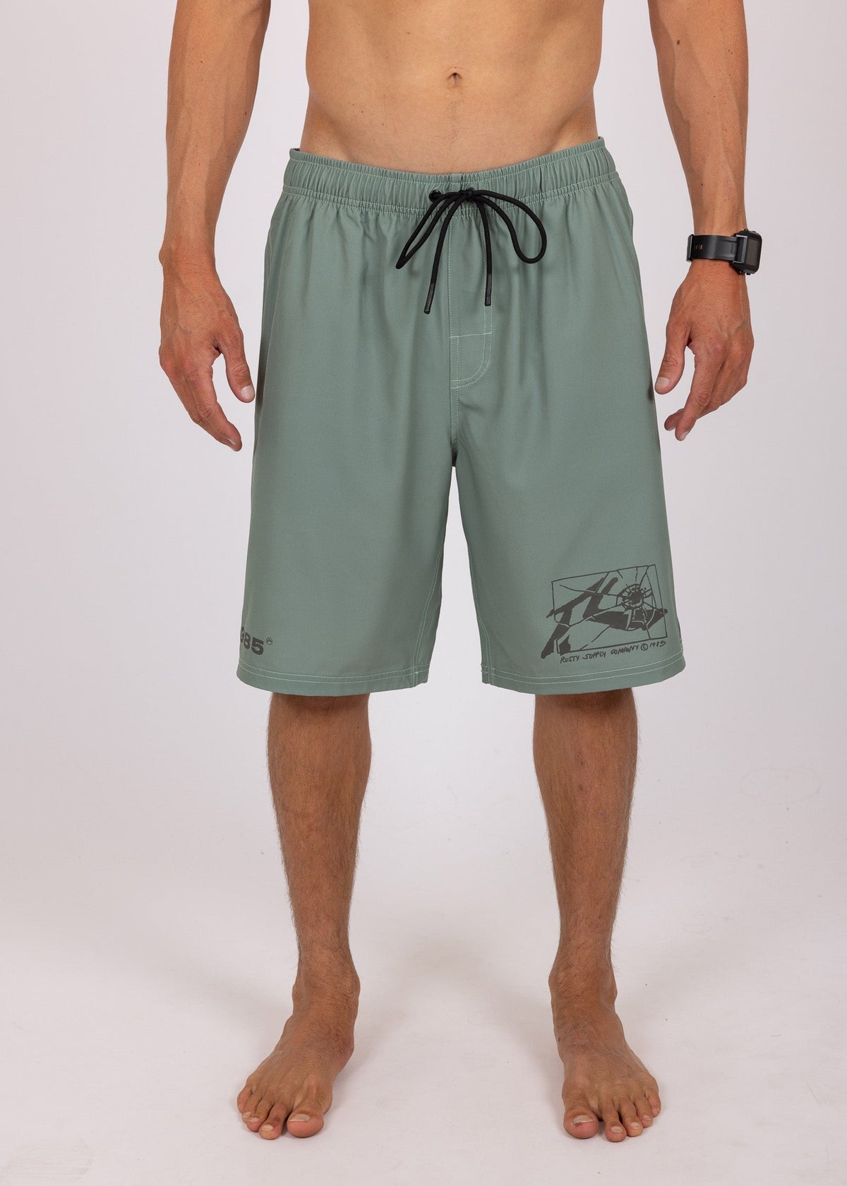 Rusty USA Retro Flex Elastic Boardshort ARMY