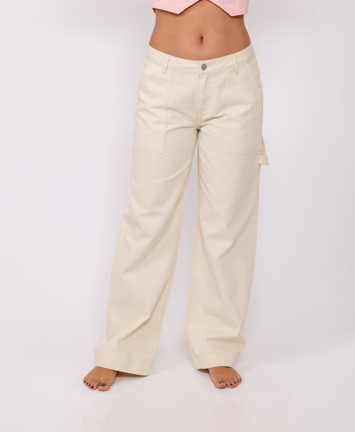 Rusty USA Riley Low Rise Carpenter Pant OFF WHITE