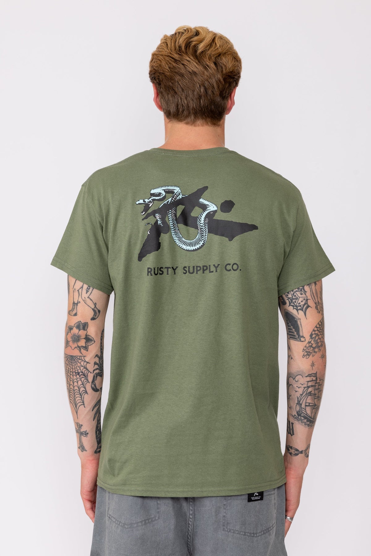 Rusty USA Serpent Sunday Ss Tee OLIVE