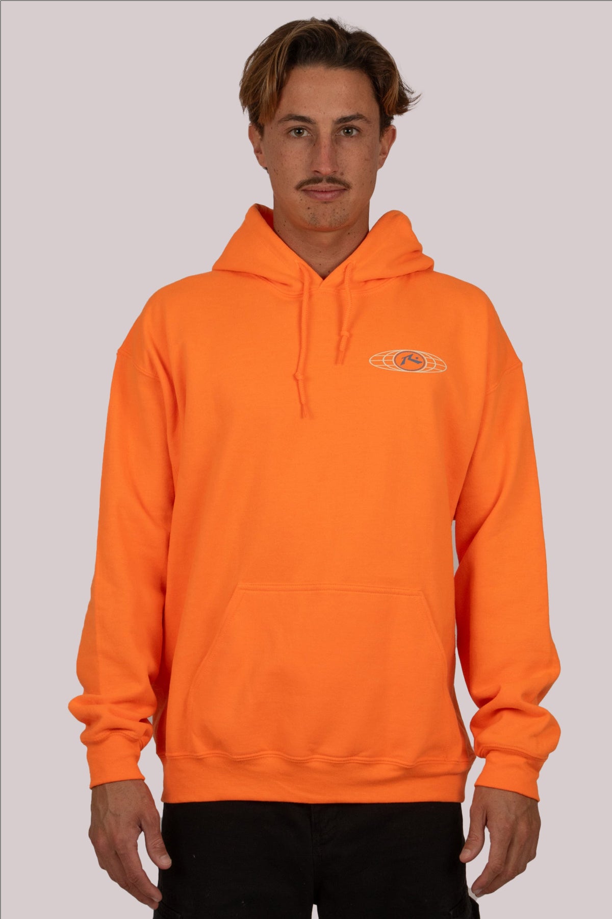 Rusty USA Surf Worldwide Hooded Fleece ORANGE