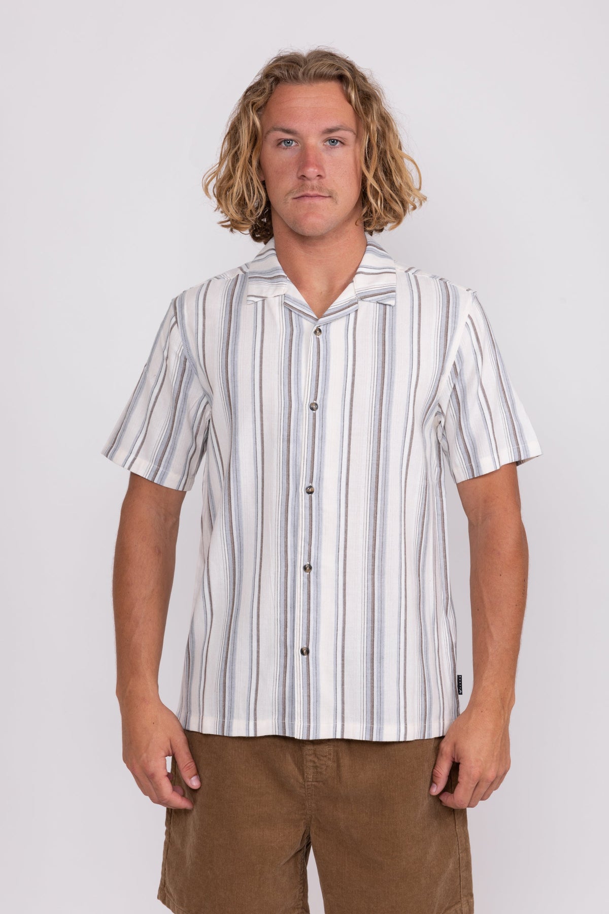 Rusty USA The Wedge Short Sleeve Shirt ASH BLUE