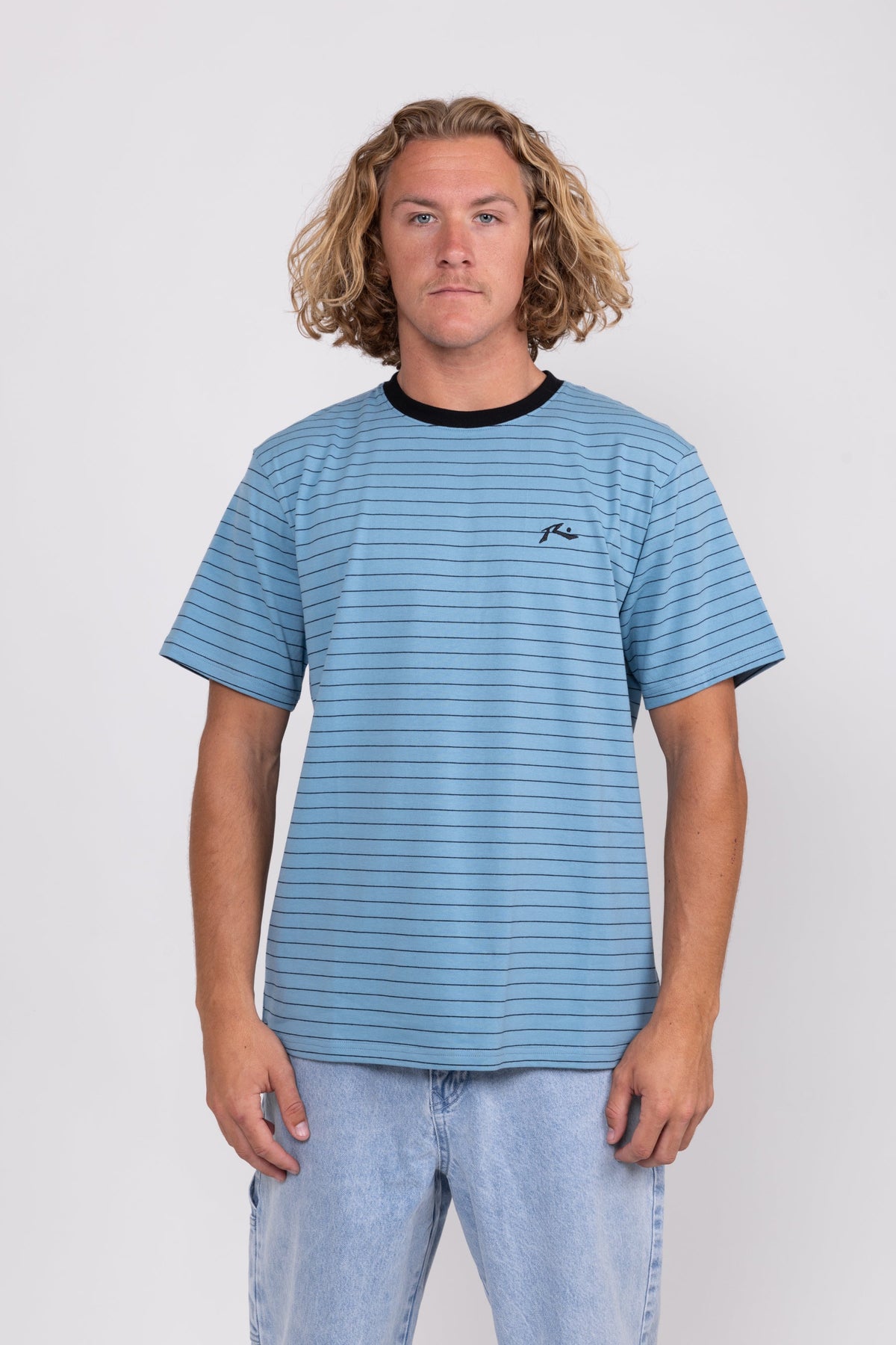 Rusty USA Tide Over Ss Tee ASH BLUE