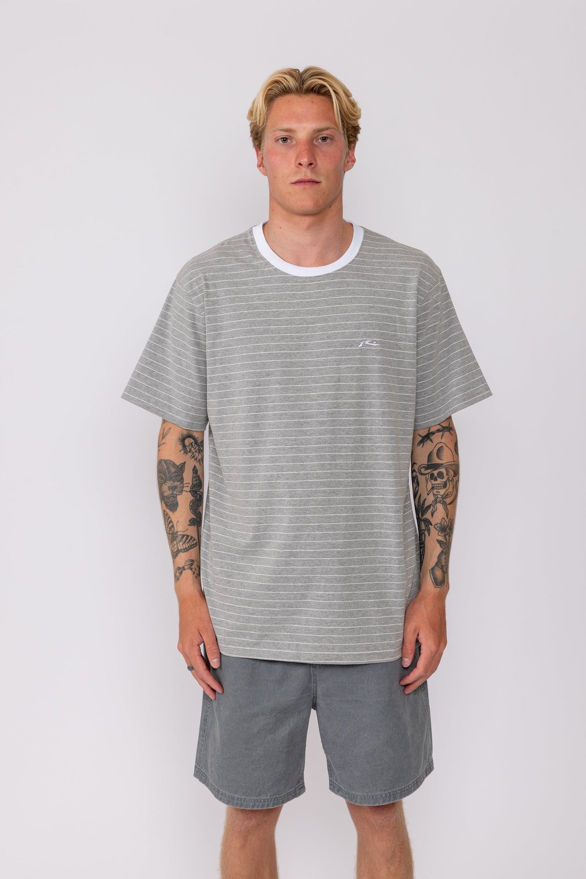 Rusty USA Tide Over Ss Tee GREY MARLE