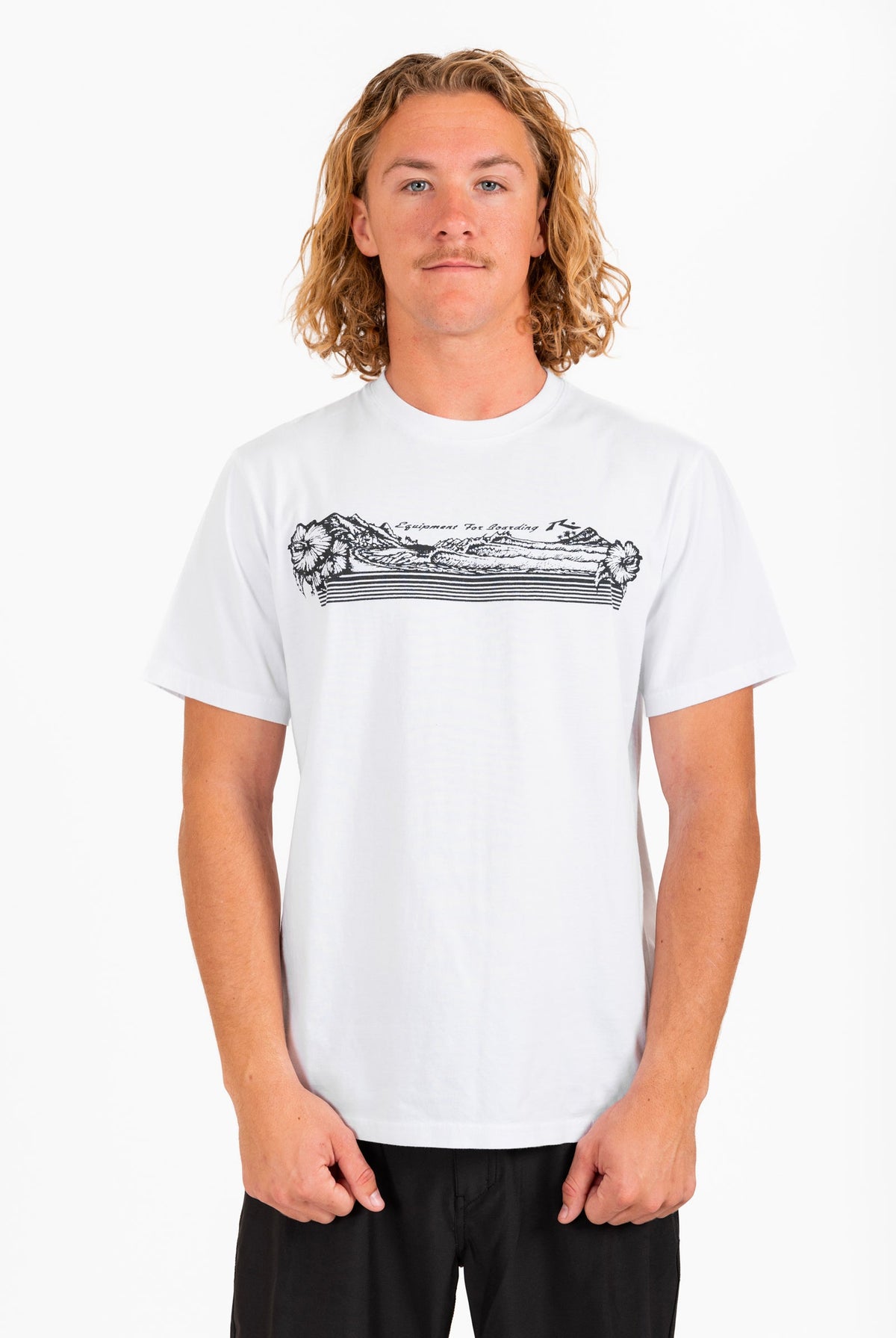 Rusty USA Wave Cave Short Sleeve Tee WHITE