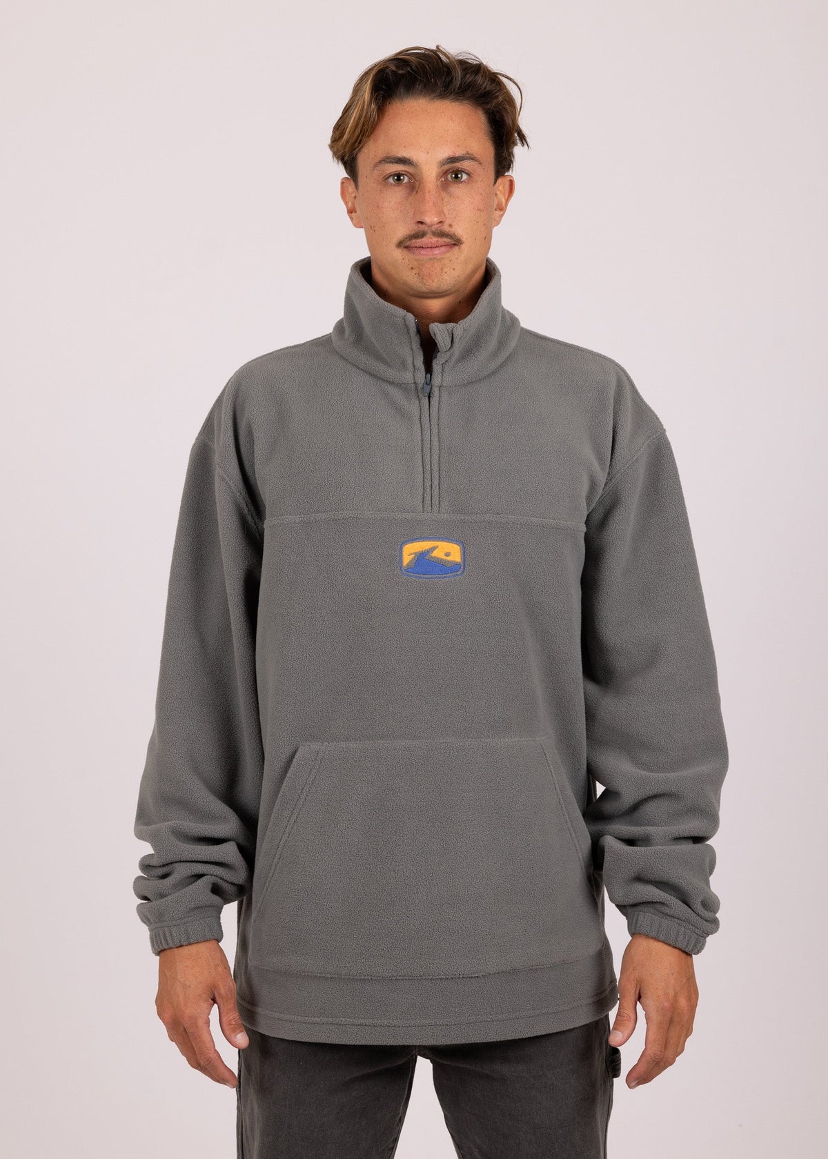 Rusty USA Wild West 1/4 Zip Fleece CHARCOAL