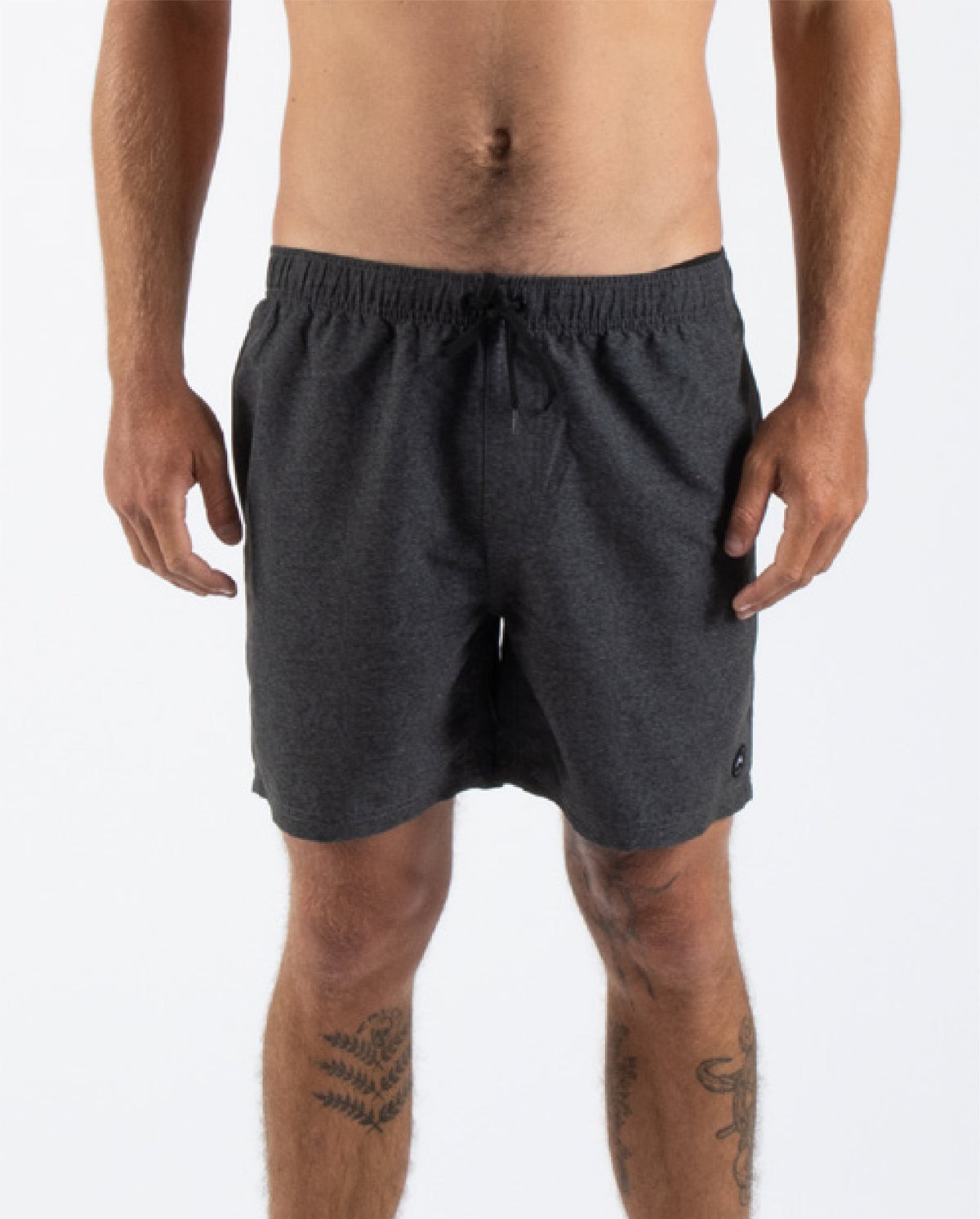 Rusty USA Base 17&quot; Elastic Waist Boardshort CHARCOAL HEATHER